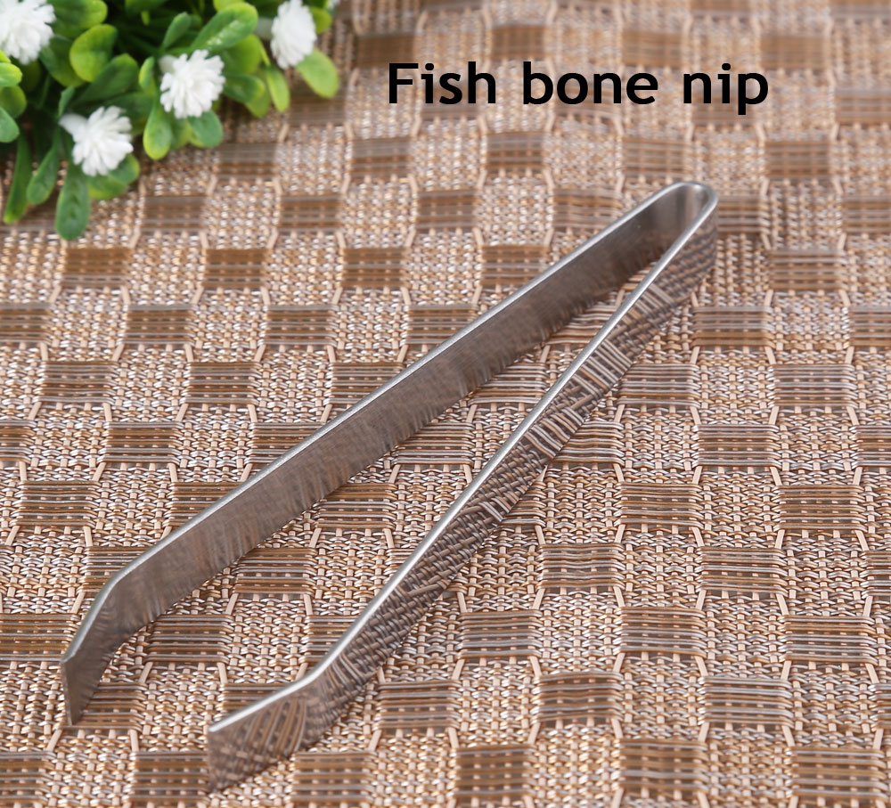 Stainless Steel Fish Bone Hair Removal Clip Nip Clamp Pincer Tweezers Tongs