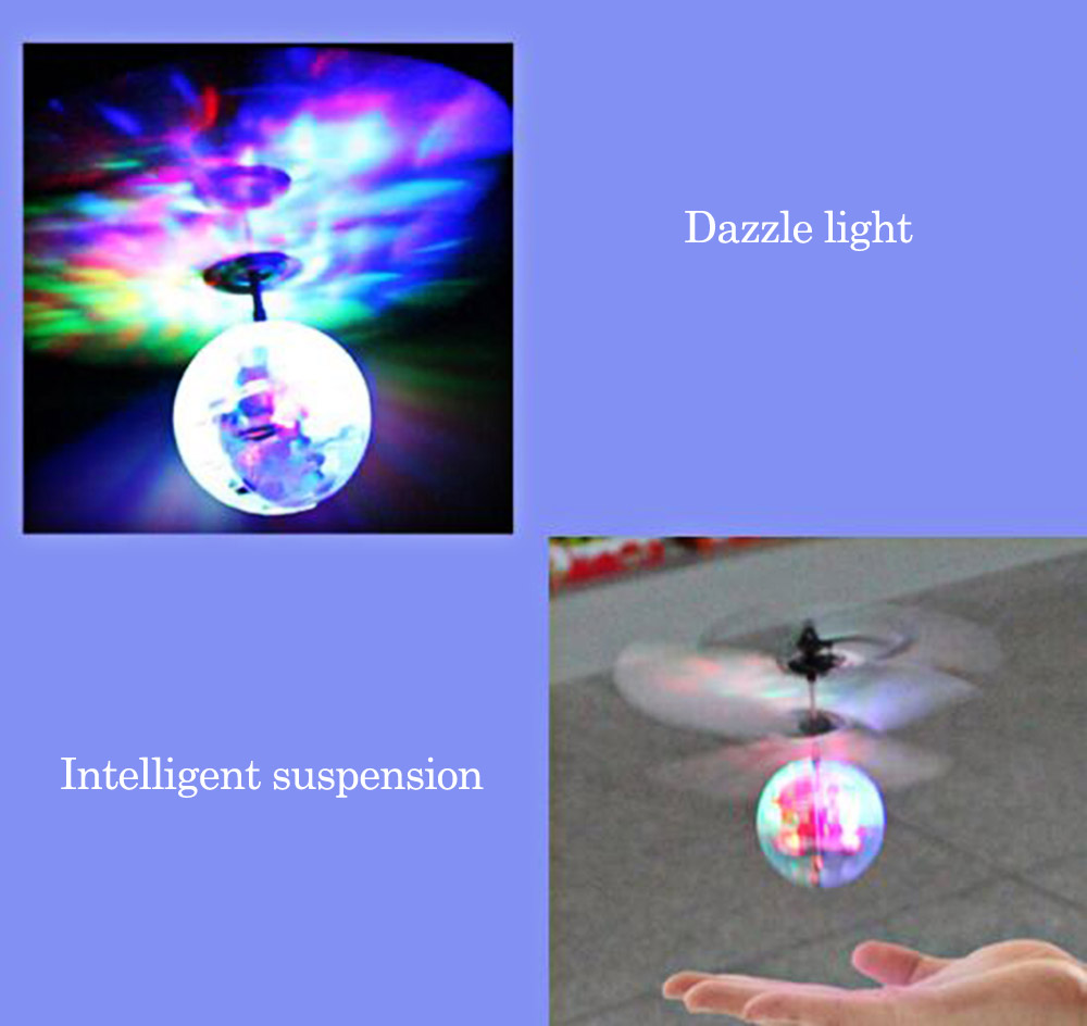 Mini Children Flying Crystal Ball LED Flashing Stage Light Aircraft Helicopter Infrared Induction Toy