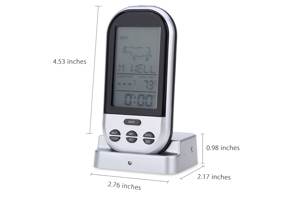 TS-BN52 Digital Wireless Remote Kitchen Oven Food Cooking Grill Smoker Meat Thermometer with Sensor Probe