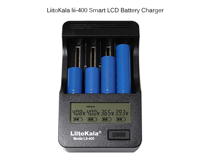 LiitoKala Lii - 400 4 Slots Smart Battery Charger Set LCD Display Fast Charge