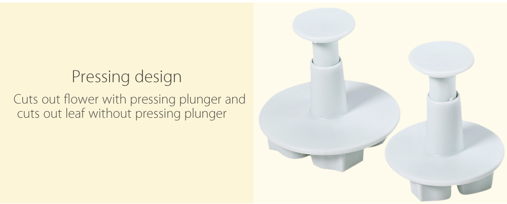 3pcs Plastic DIY Hydrangea Flower Fondant Cake Mould Plunger Cutter Tool for Kitchen Baking