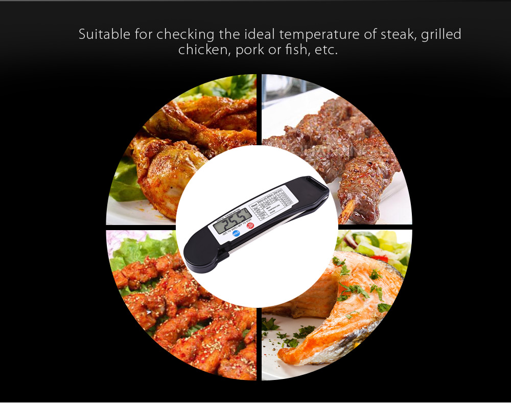 TS - 89 Instant Folding Digital Food BBQ Meat Thermometer Cooking Tool