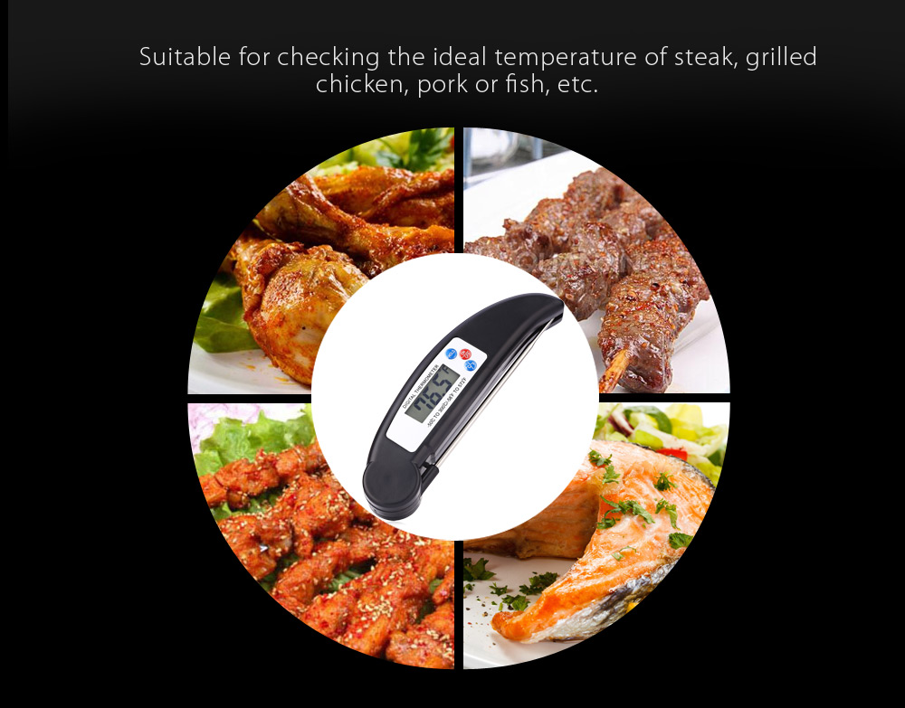 TS - 90 Instant Folding Digital Food BBQ Barbecue Meat Thermometer Cooking Tool