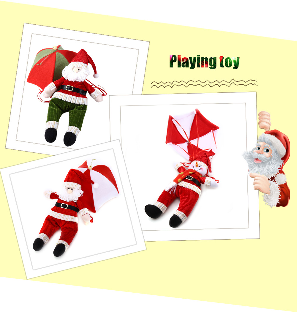 Christmas Santa Claus Snowman Parachute Hanging Decoration