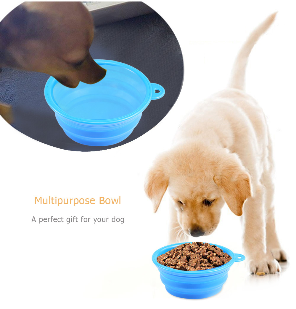 Silicone Collapsible Expandable Food Water Feeding Pet Dog Bowl