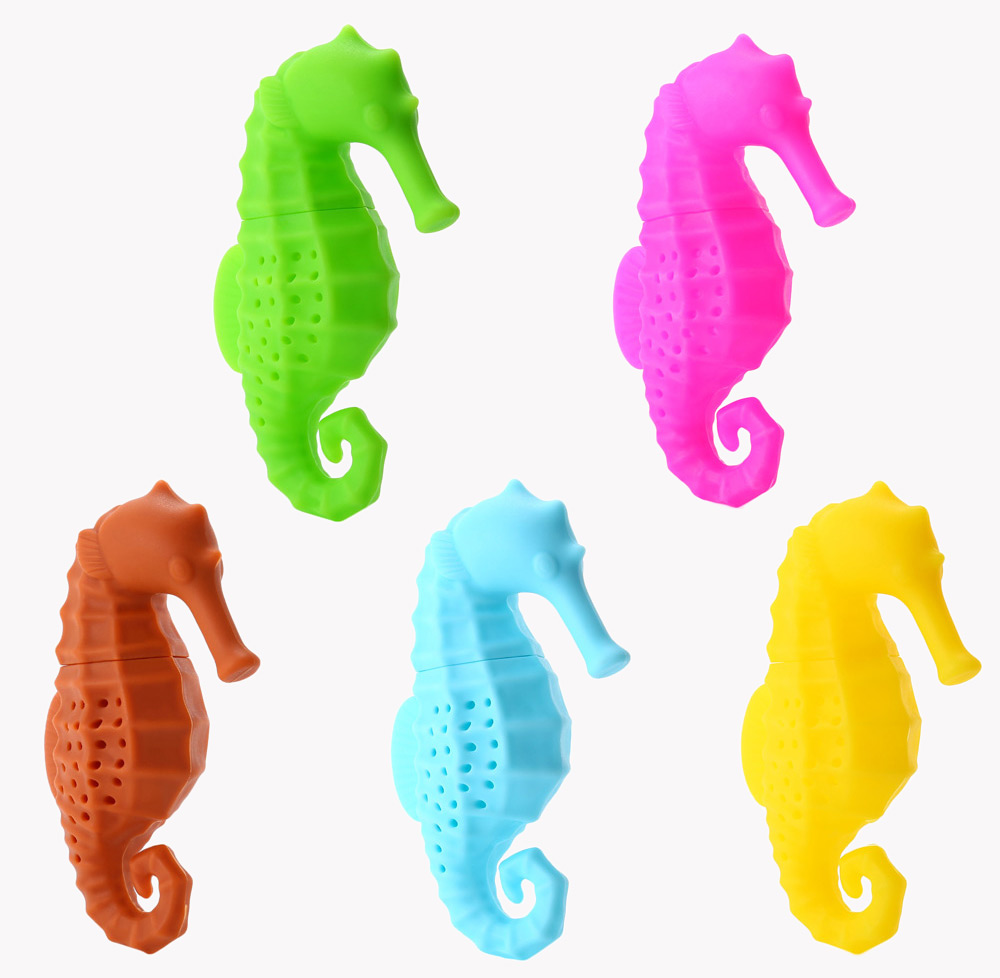 Lovely Novelty Silicone Seahorse Shape Mesh Tea Infuser Strainer Filter