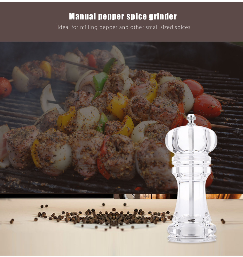 Transparent Acrylic Pepper Spice Manual Grinder Cooking Tool
