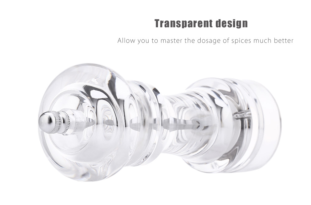 Transparent Acrylic Pepper Spice Manual Grinder Cooking Tool