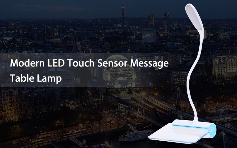 Modern LED Touch Sensor Message Table Lamp Adjustable USB Rechargeable Desk Light