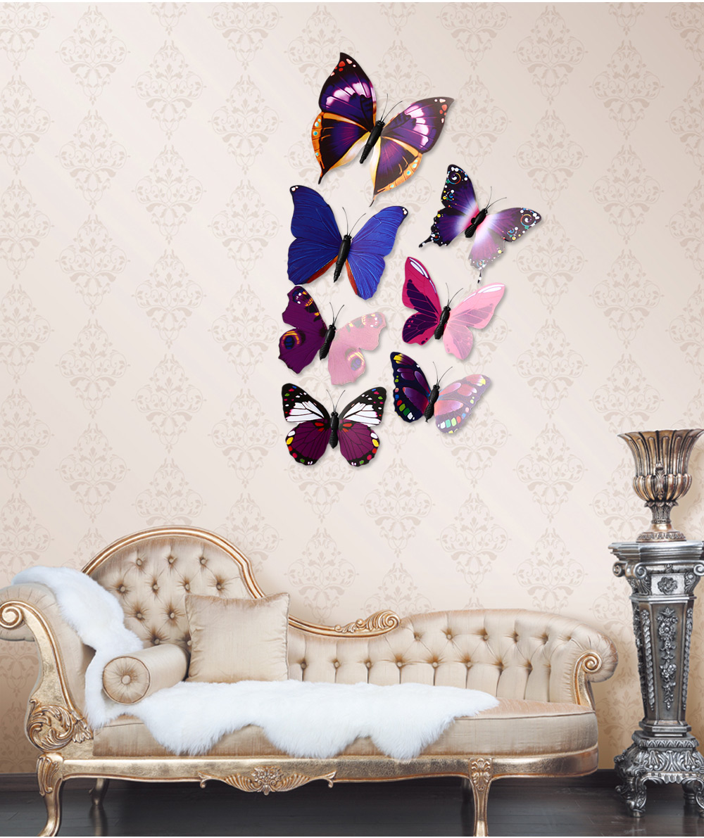 12pcs 3D Butterfly Wall Decor Stickers for Living Room Bedroom Office Decorations