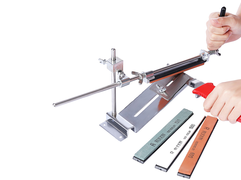 RUIXINPRO Professional Knife Sharpener Kitchen Grinder Sharpening System with 4 Grindstone