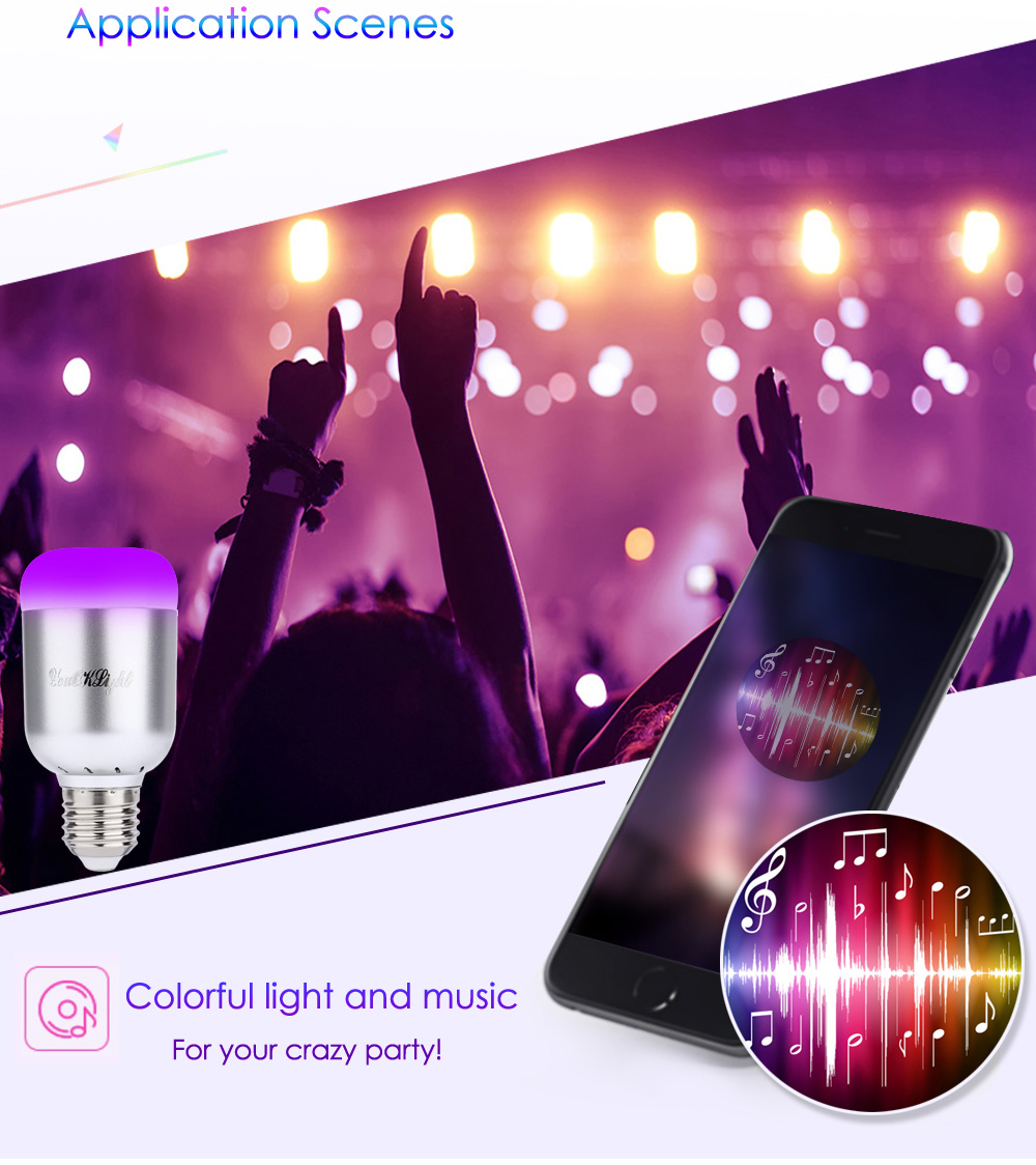 YouOKLight AC 100 - 240V E27 6W Bluetooth 4.0 Smart LED Bulb Light