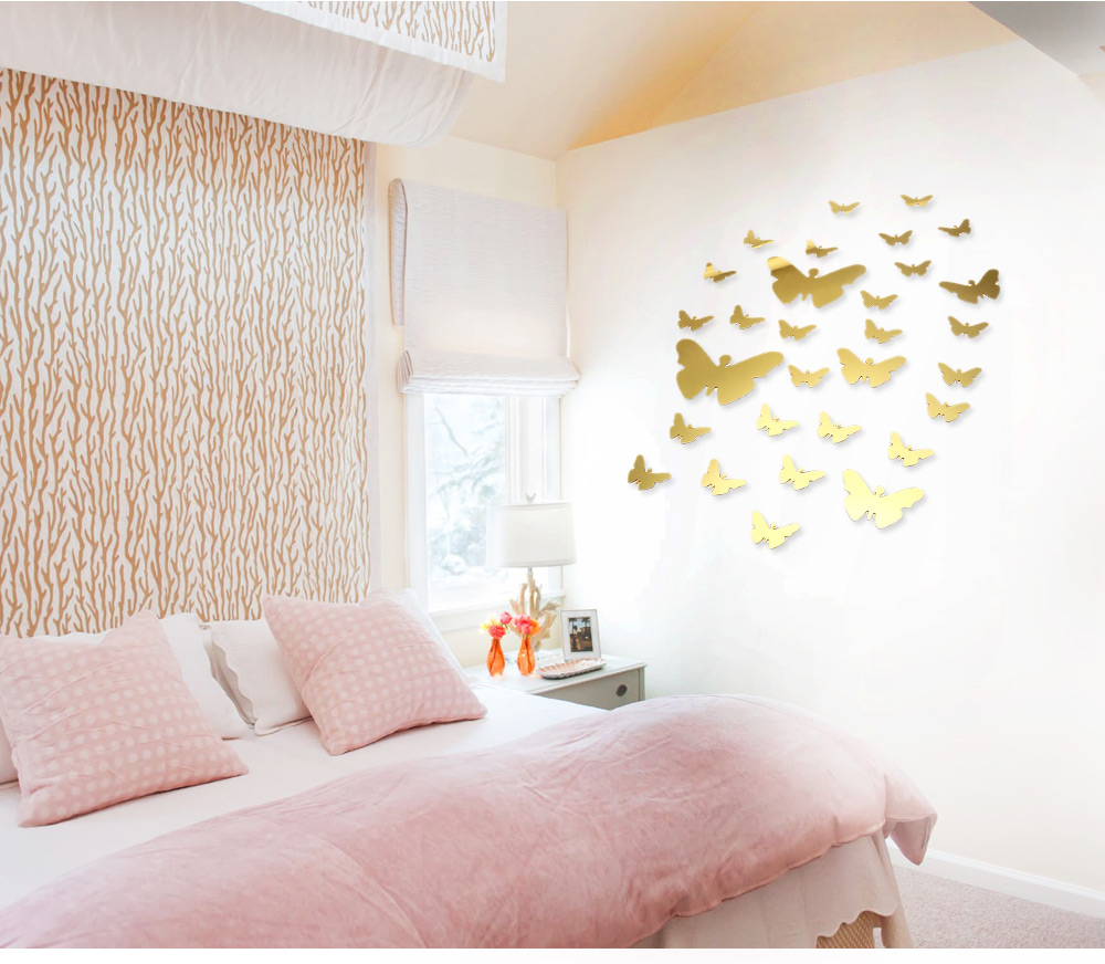 DIY 3D Butterfly Mirror Acrylic Wall Sticker Home Decoration