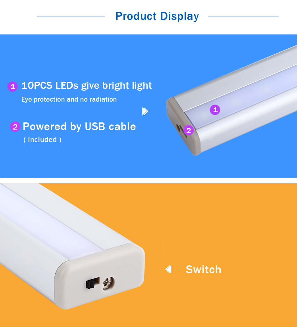 DC 3 - 6V 0.75W 200LM 10 LEDs PIR Infrared Motion Wireless LED Sensor Lighting Closet Cabinet Lamp