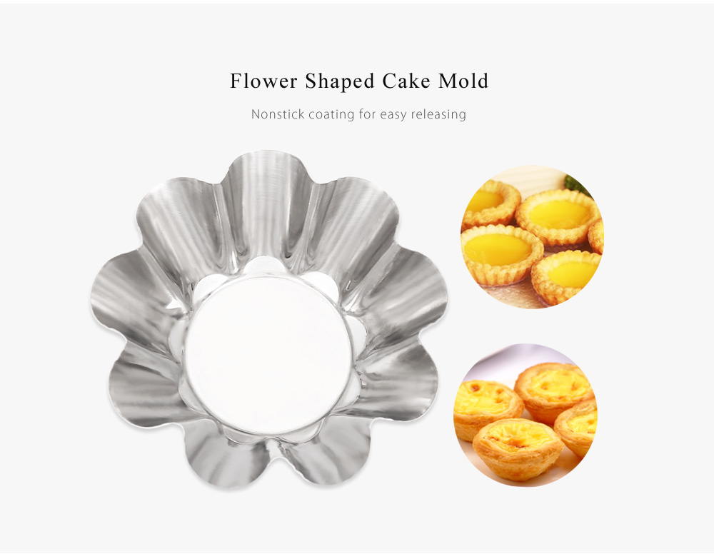 6pcs Stainless Steel Egg Tart Cupcake Mold Baking Cup