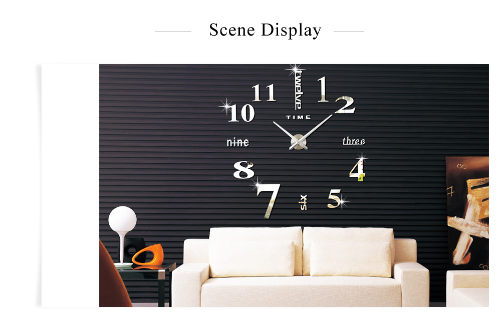 M.Sparkling Large 3D Mirror Effect Sticker DIY Digital Wall Clock Home Decoration