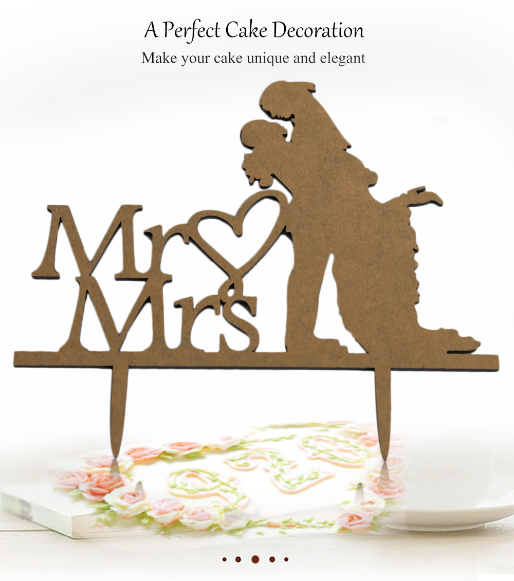 Mr Mrs Bride Groom Shape Romantic Wedding Cake Topper Decoration