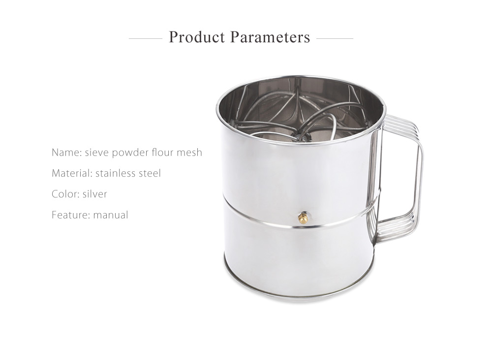Stainless Steel Sieve Cup Powder Flour Mesh Baking Accessory