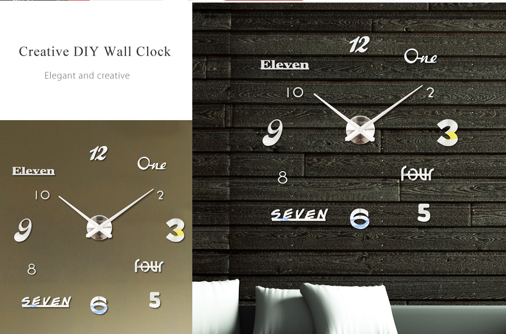 M.Sparkling Numbers Letters Sticker DIY Digital Clock