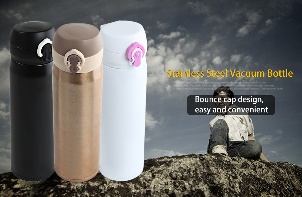 500ML Bounce Cap Stainless Steel Double Wall Vacuum Bottle