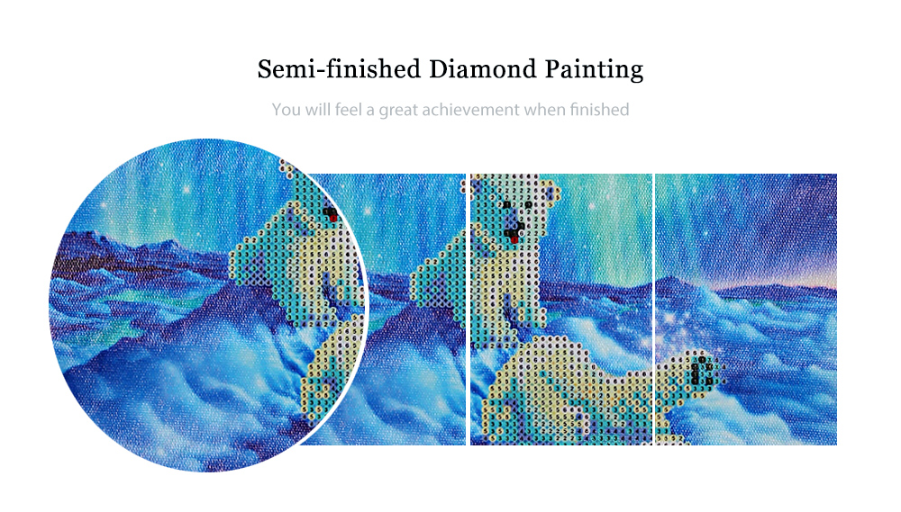 30 x 40cm Northern Polar Bear Drilled Needlework DIY Diamond Painting Cross Stitch Home Decoration