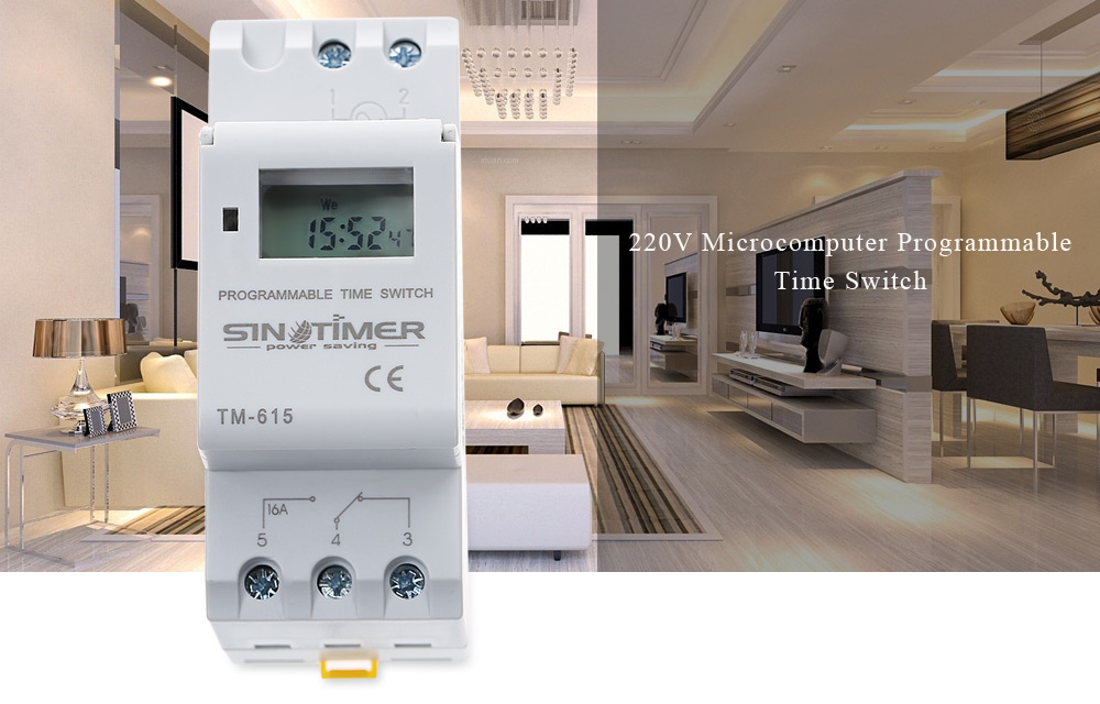 SINOTIMER 220V LCD Digital Programmable Control Power Timer Switch Time Relay