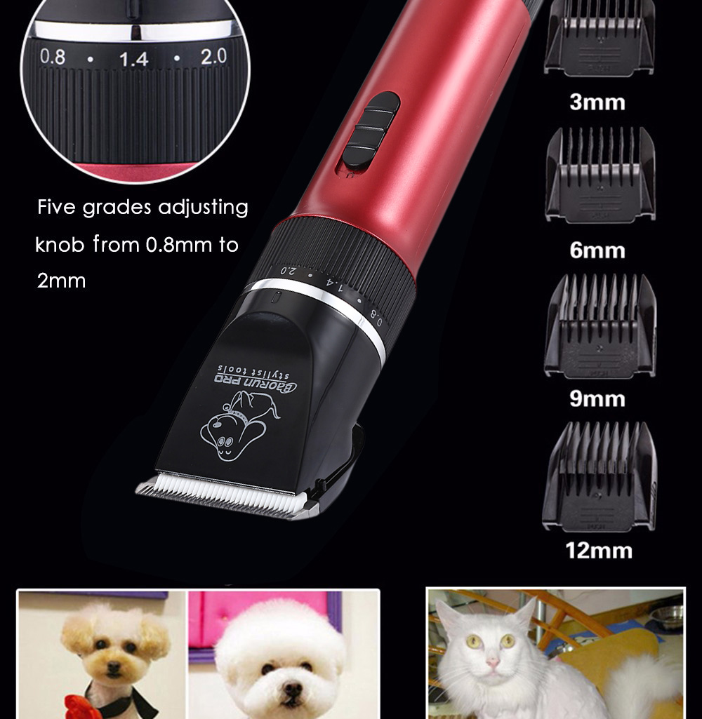 BaoRun P6 Professional Rechargeable Pet Electric Hair Clipper Cutter with Grooming Kit