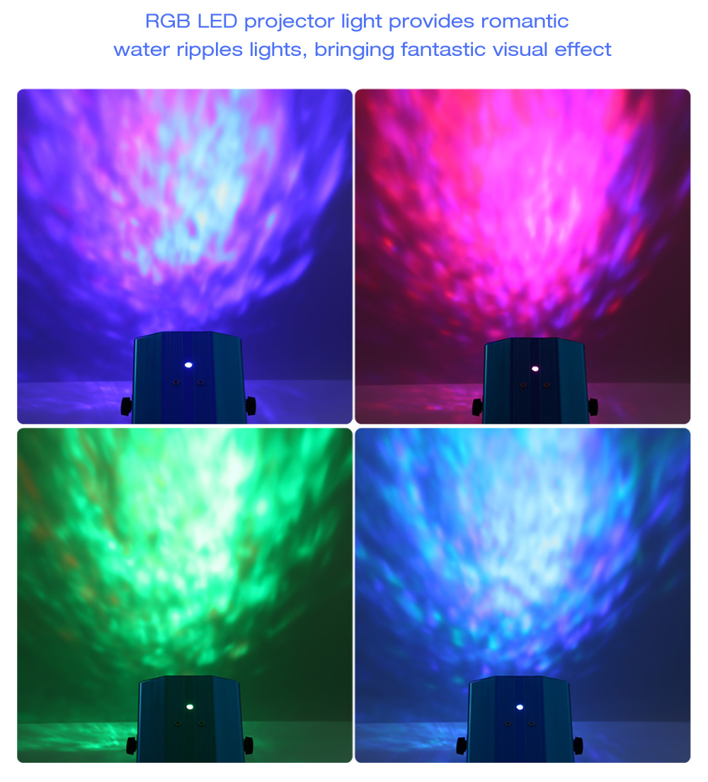 10W RGB LED Water Ripples Light Stage Lamp Party DJ Disco Show Projector