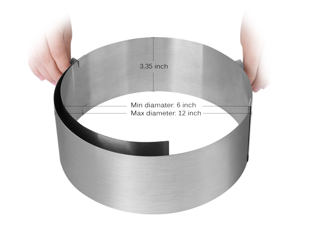 Retractable Stainless Steel Circle Mousse Ring adjustable bakeware
