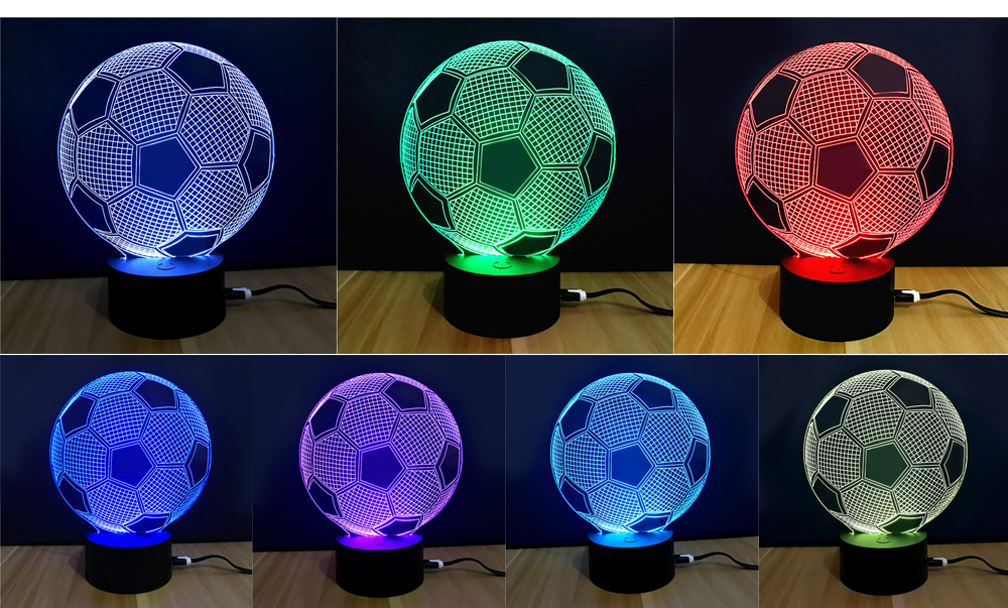 Colorful Football Model 3D LED Table Lamp