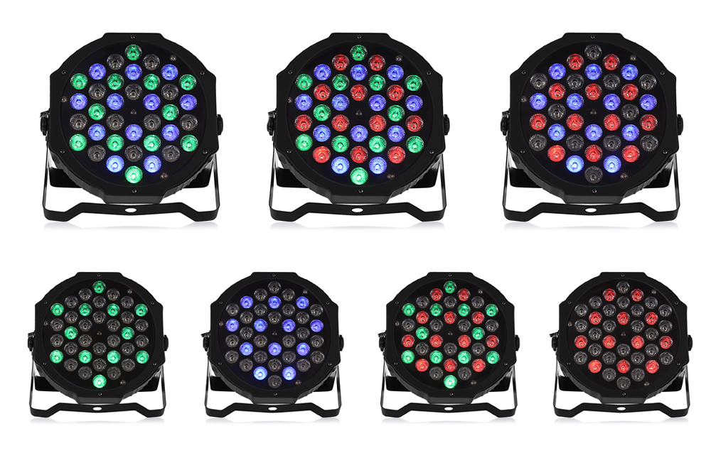36W RGB LED Flat Par Light Stage Lamp for KTV Party Disco DJ Bar Effect UP Decorative Illumination