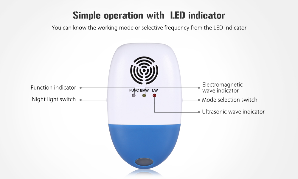 Ultrasonic Mosquito Pest Repeller Electronic Sound Wave for Rat Roach Insect Fly Spider