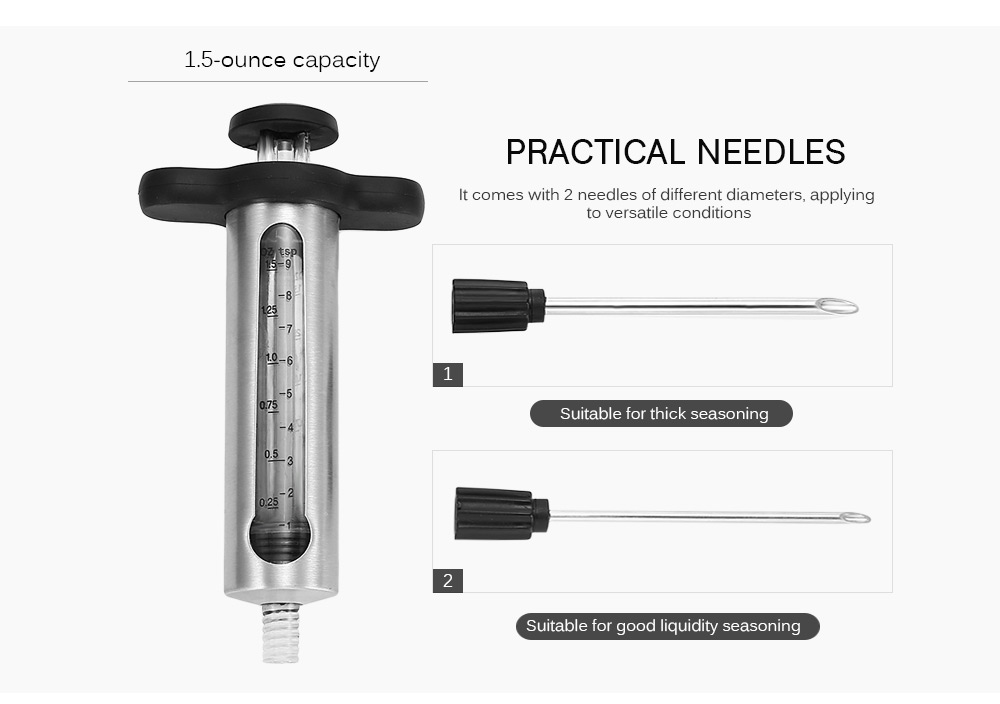 Premium BBQ Meat Marinade Injector with 2 Needles
