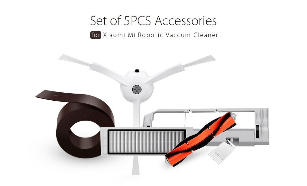 Economic Set of 5PCS Xiaomi Mi Robot Vacuum Smart Cleaner Accessories Invisible Wall Side Brushes Filter Rolling Brush and Cover