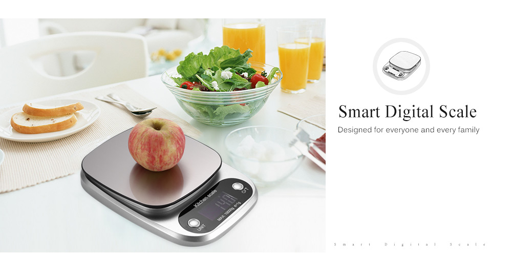 High-precision 10kg / 1g Electric Kitchen Digital Scale with LCD Display