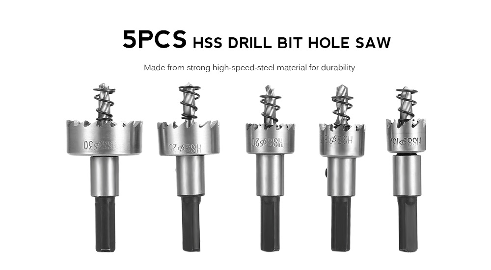 5pcs HSS Drill Bit Hole Saw Tooth Cutter Metal Alloy Tool