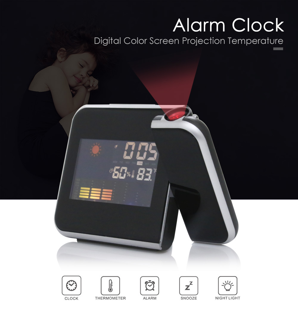 Digital Color Screen Projection Alarm Clock