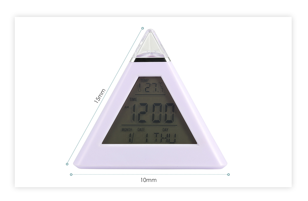 Colorful Digital Temperature Alarm Clock