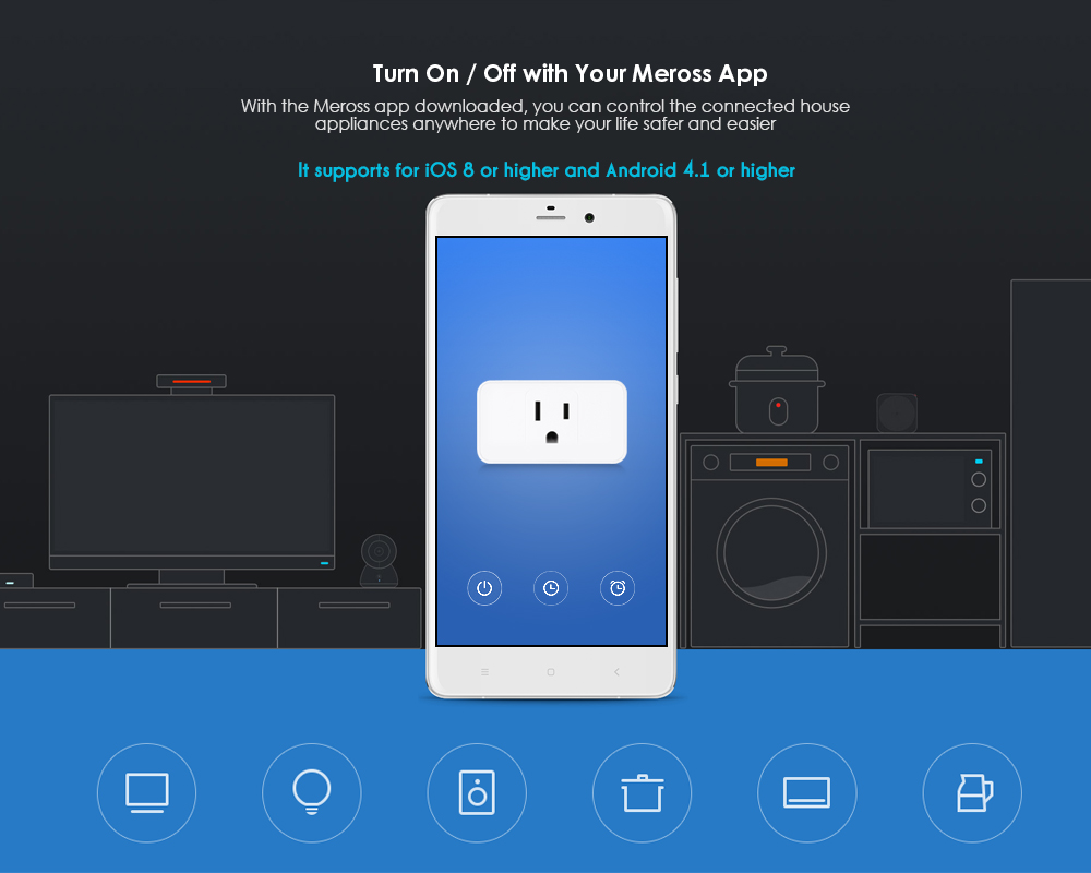 Meross MSS110 Mini Smart WiFi Plug Compatible with Amazon Alexa Google Assistant