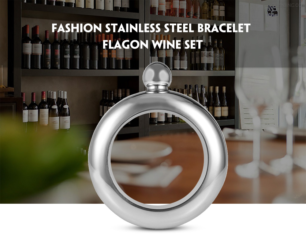 Stainless Steel Bracelet Flagon Wine Set