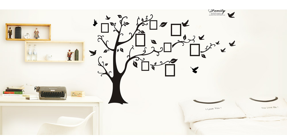 Large Family Tree Wall Decal for Living Room Bedroom Sofa Backdrop TV Background Removable Wall Decor Sticker 180 x 250cm