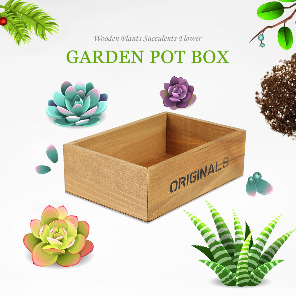 Wooden Flower Pot Fleshy Succulent Planting Box