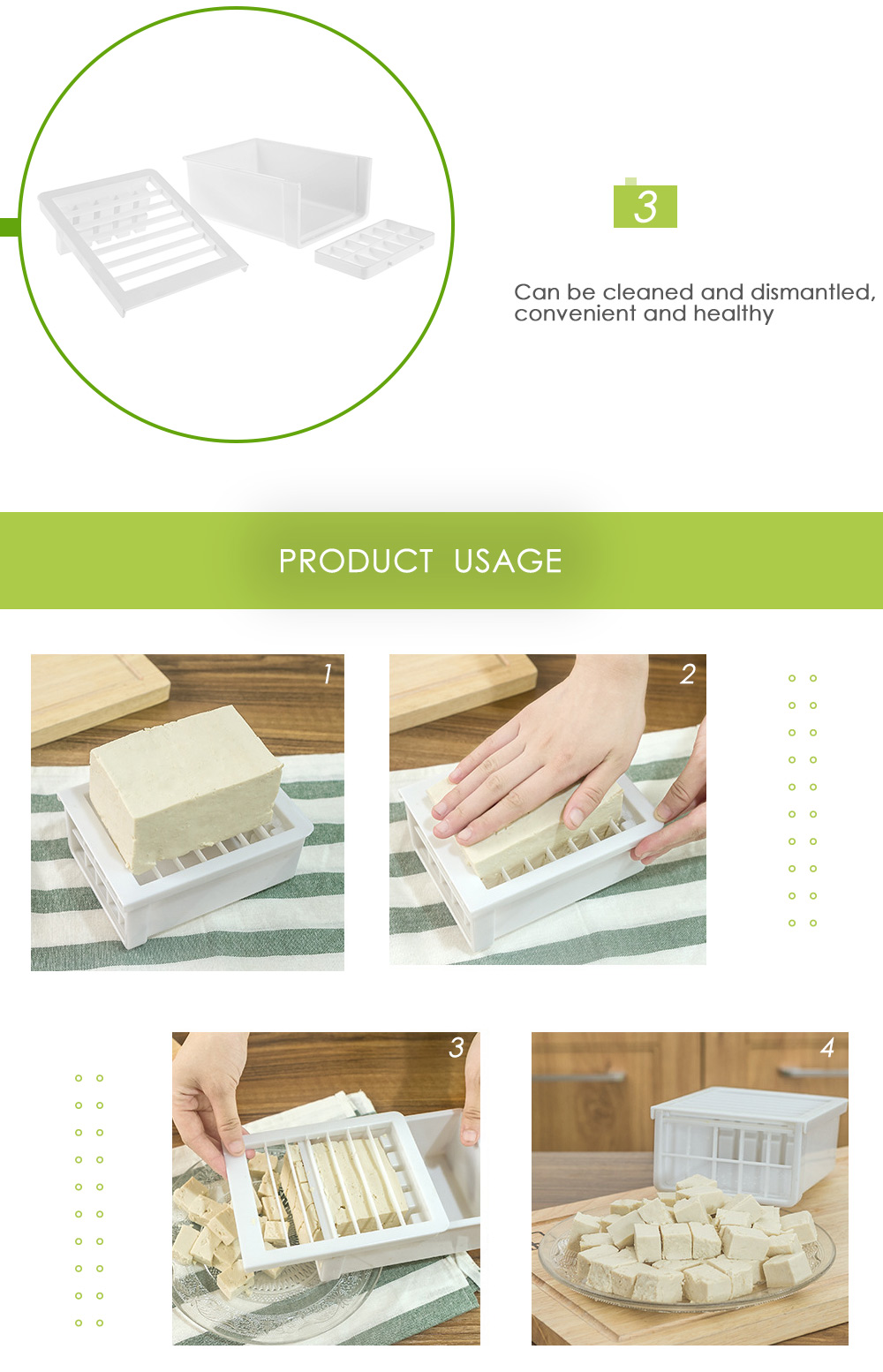 Multi-function Kitchen Cut Tofu Mold Cooking Tool