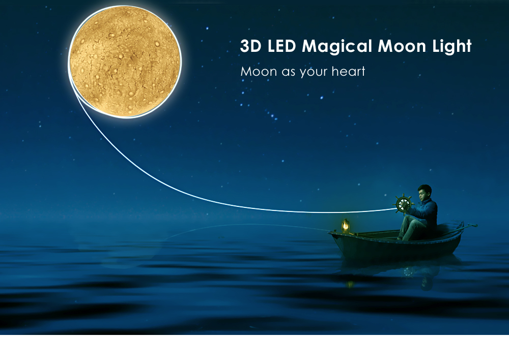 G13 3D LED Magical Moon Pendant Light for Bedroom Coffee Shop Office Decoration