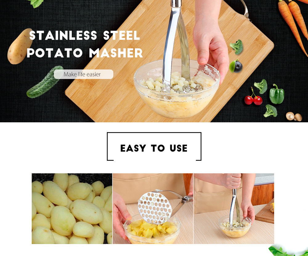 Stainless Steel Potato Press Blender Masher Crush Kitchen Tool