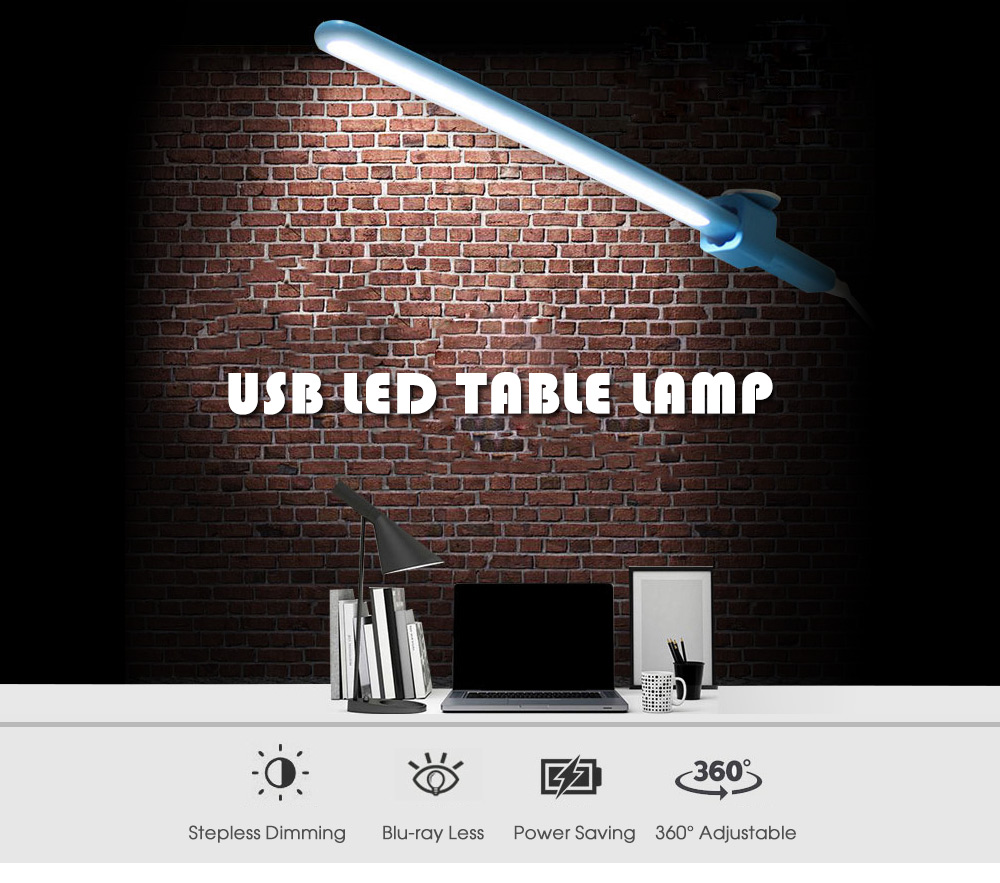 Ultra Thin USB LED Desk Table Lamp Wall Light Stepless Dimmer Touch Control