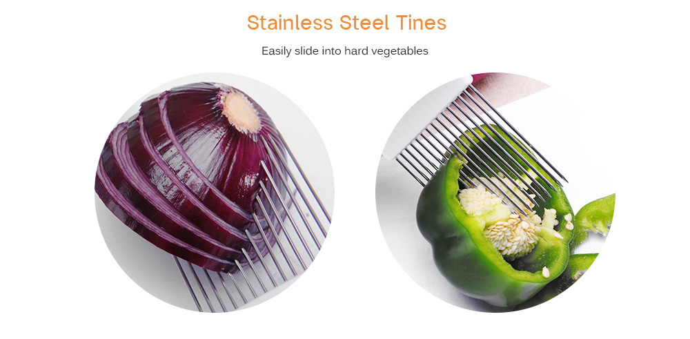 Stainless Steel Onion Holder for Slicer Guide Slicing Cutter Kitchen Utensil Tools