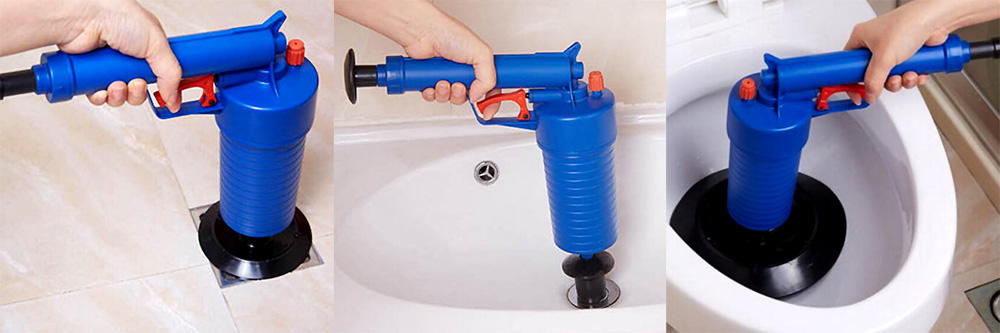 Gun Type Bathroom Kitchen Pipe Toilet Drain Cleaner Tool