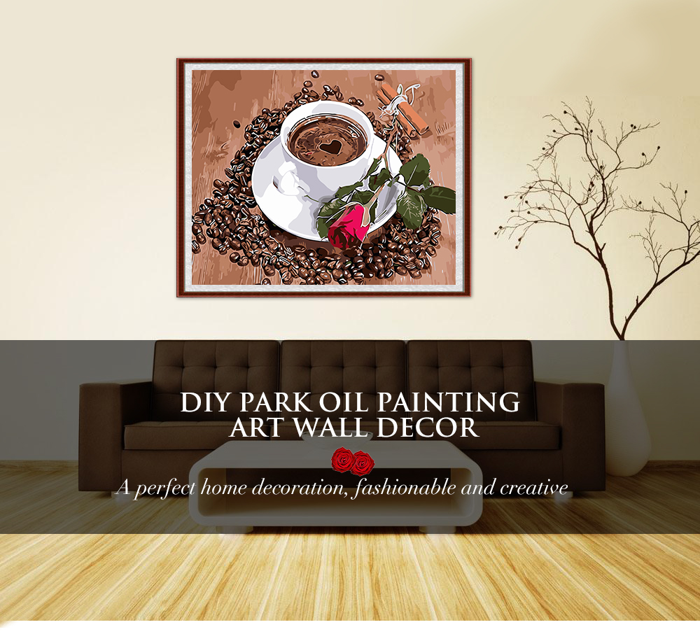 DIY Love Coffee Oil Painting Art Wall Home Decoration