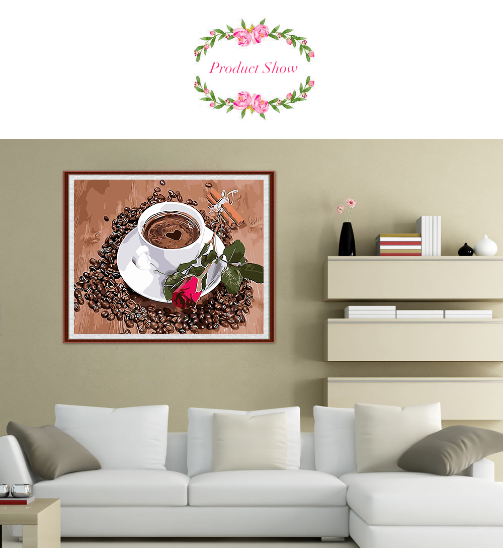 DIY Love Coffee Oil Painting Art Wall Home Decoration